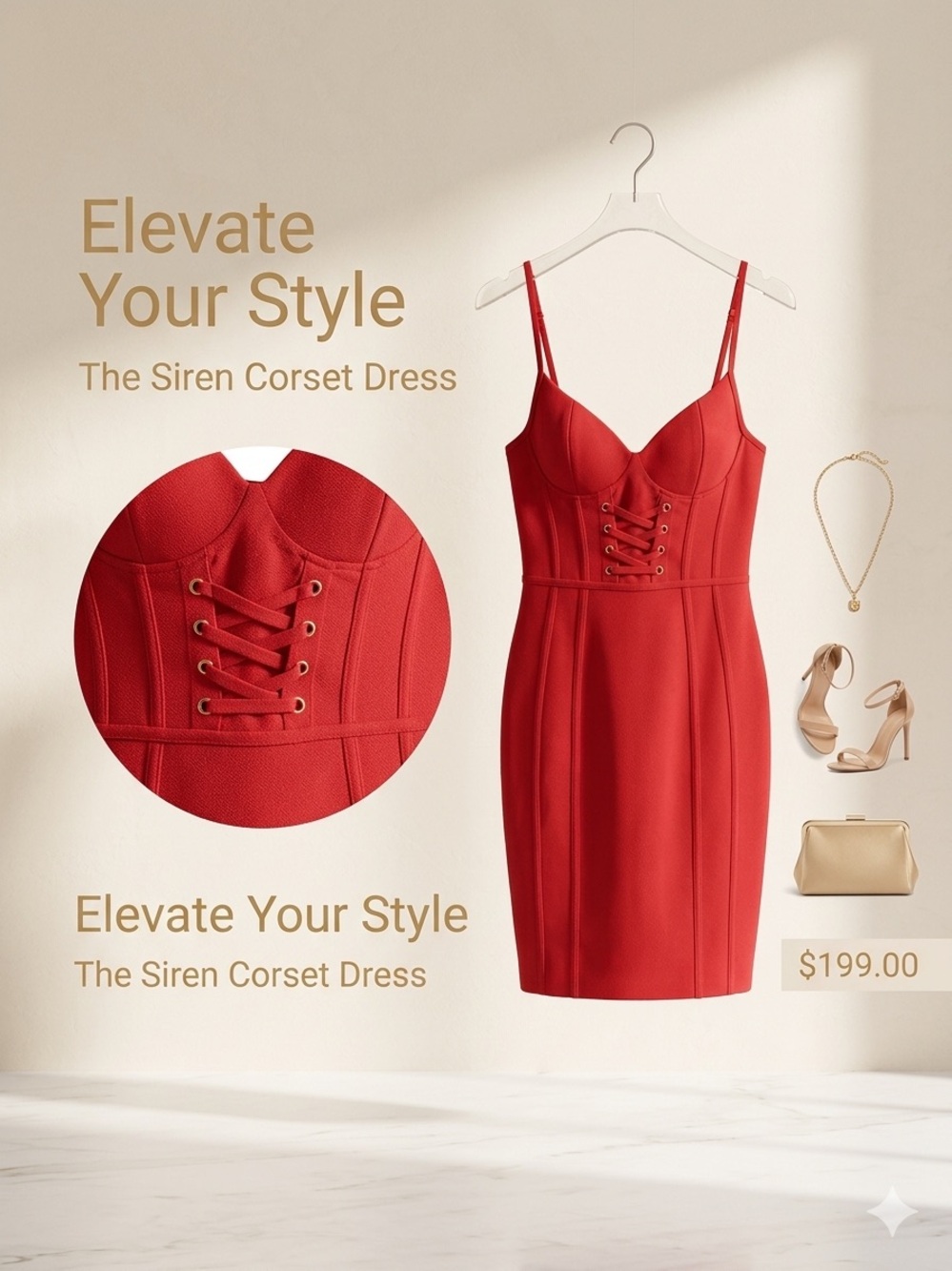 Fashion Nova Red Spaghetti-Strap Bodycon Mini Dress